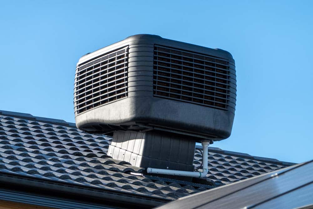 Evaporative Cooler System On Roof